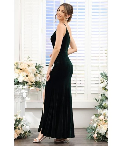 Long Sleeves Velvet Bridesmaid Dresses for Women 2023 Velvet Maxi Dress Aline Evening Gowns with Slit C-champagne $32.00 Dresses