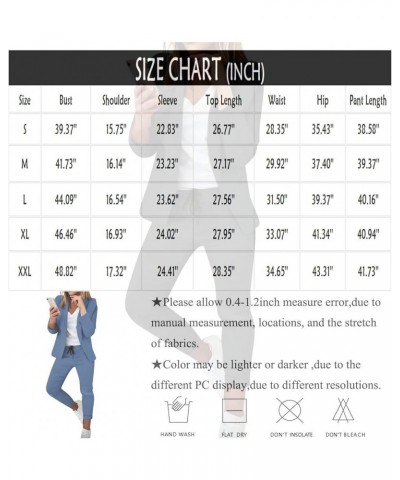 Women 2 Piece Casual Outfit Vintage Printed Open Front Lapel Blazer Drawstring Slim Fit Capris Pants Set 06-blue $23.47 Others