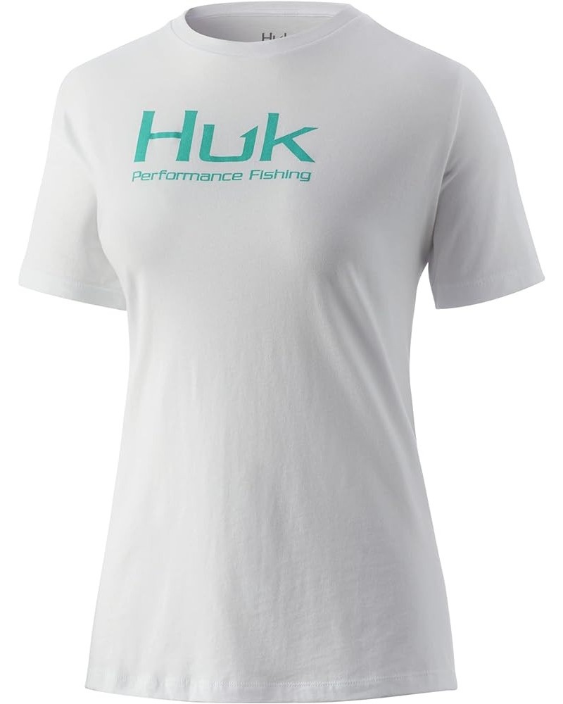 Women's Performance Fishing Crew Tee | Ladies T-Shirt Logo - White $12.50 Activewear