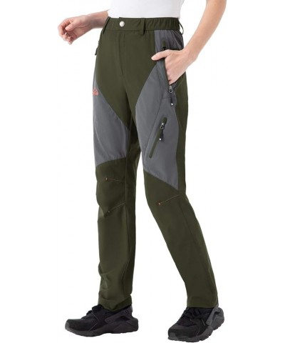 Women's Hiking Cargo Pants Water-Resistant Quick Dry UPF 50+ Travel Camping Work Pants Zipper Pockets 02 Green $14.23 Pants