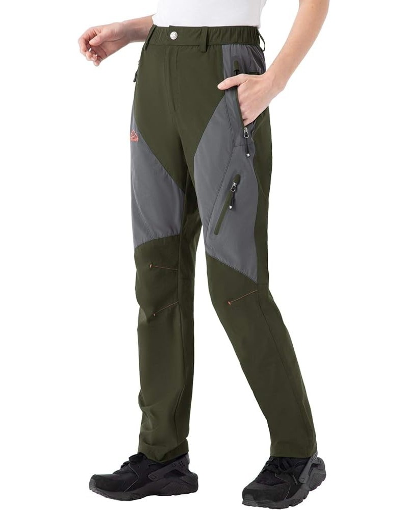 Women's Hiking Cargo Pants Water-Resistant Quick Dry UPF 50+ Travel Camping Work Pants Zipper Pockets 02 Green $14.23 Pants