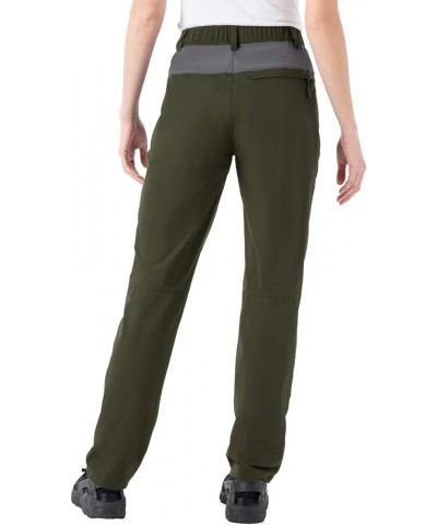 Women's Hiking Cargo Pants Water-Resistant Quick Dry UPF 50+ Travel Camping Work Pants Zipper Pockets 02 Green $14.23 Pants