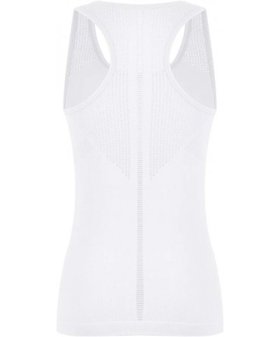 Yoga Tops for Women Cute Workout Tank Tops Activerwear Racerback Laser Cut Tank Running Sports Shirts White $10.99 Activewear