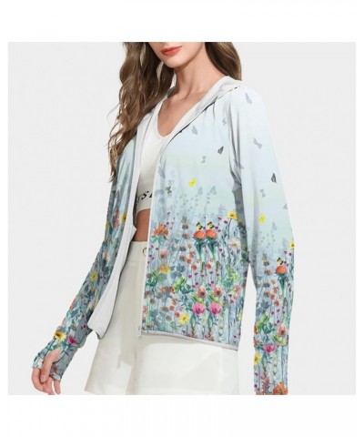 Women's Lightweight Sun Shirt Full Zip Workout Jackets Plus Size Beautiful Flora $13.99 Jackets