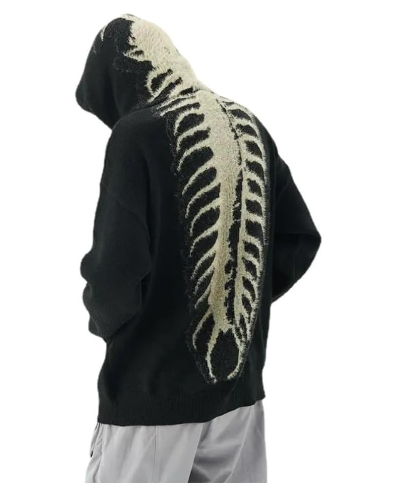 Y2K Vintage Centipede Bone Knitted Grunge Sweatershit Oversized Pullover Loose Sweater Streetwear Hoodies Black $29.57 Sweaters