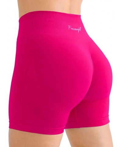 Workout Gym Biker Shorts Women High Waisted Seamless Tummy Control Scrunch Butt Lifting Yoga Booty Spandex Shorts A01- Beetro...