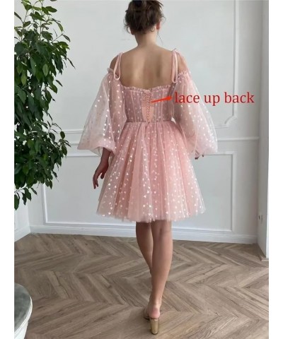 Glitter Heart Tulle Homecoming Dresses for Teens Sweetheart Petite Prom Dresses Spaghetti Straps A Line 01-black $35.99 Dresses