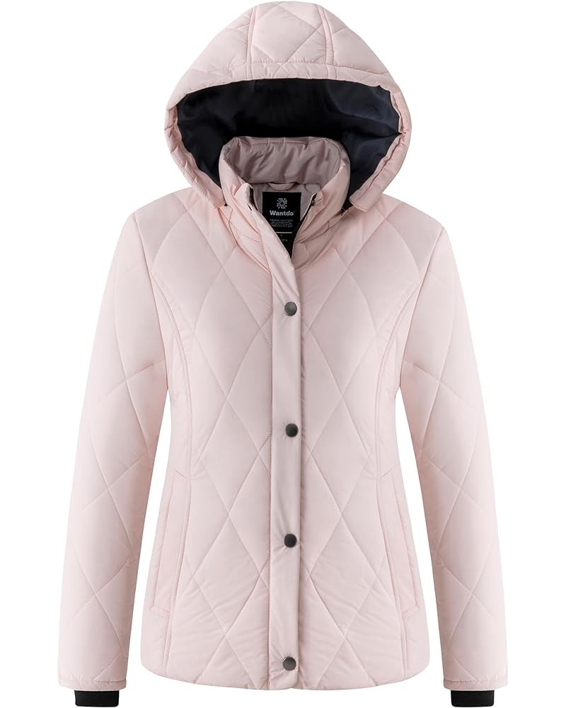 Women's Winter Coat Warm Puffer Jacket Lightweight Winter Jacket with Removable Hood Pink $24.73 Jackets