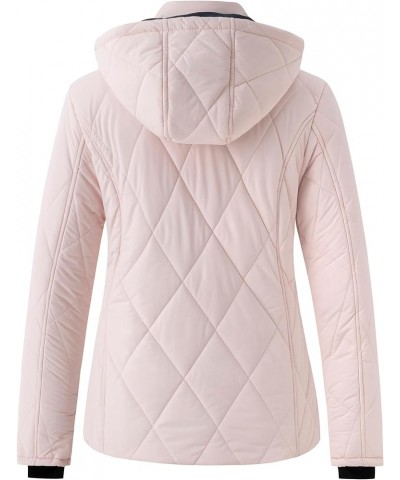 Women's Winter Coat Warm Puffer Jacket Lightweight Winter Jacket with Removable Hood Pink $24.73 Jackets