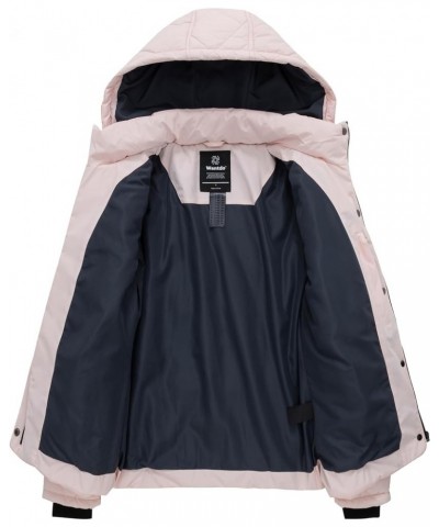 Women's Winter Coat Warm Puffer Jacket Lightweight Winter Jacket with Removable Hood Pink $24.73 Jackets