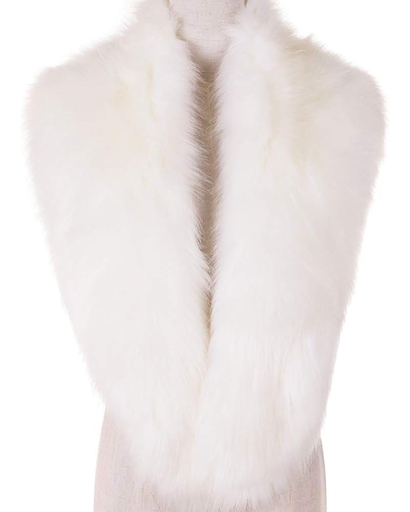 Extra Large Women's Faux Fur Collar for Winter Coat White $12.42 Coats