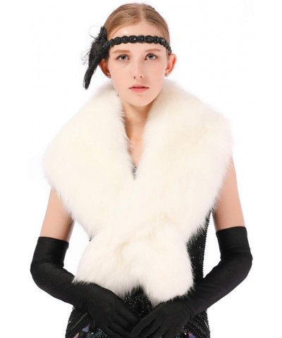 Extra Large Women's Faux Fur Collar for Winter Coat White $12.42 Coats