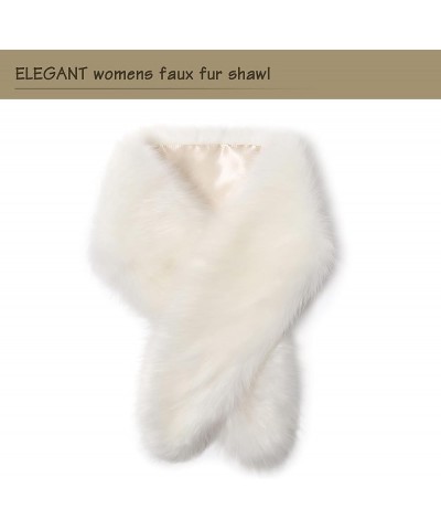 Extra Large Women's Faux Fur Collar for Winter Coat White $12.42 Coats