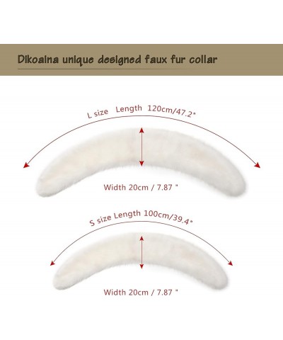 Extra Large Women's Faux Fur Collar for Winter Coat White $12.42 Coats