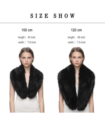 Extra Large Women's Faux Fur Collar for Winter Coat White $12.42 Coats