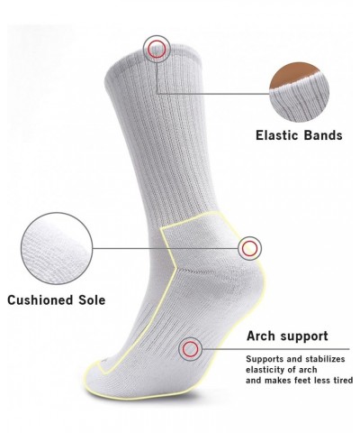 Women's and Men's 4-8 Pack Athletic Cushioned Crew Socks [Solid] White (8 Pairs) $21.72 Socks