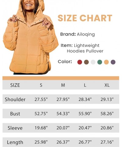 Women's Oversized Pullover Puffer Jacket Quilted Lightweight Long Sleeve Winter Warm Hoodies Coat Camel $26.99 Jackets