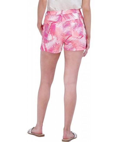 Women's Stretch Pocket Button Knit Short Peach Multi $9.08 Shorts