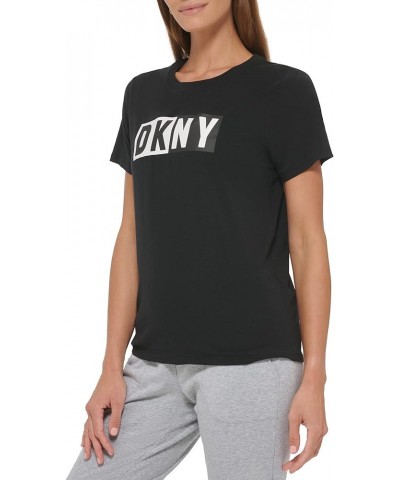 Women's Summer Tops Short Sleeve T-Shirt Blk - Black $17.80 Activewear