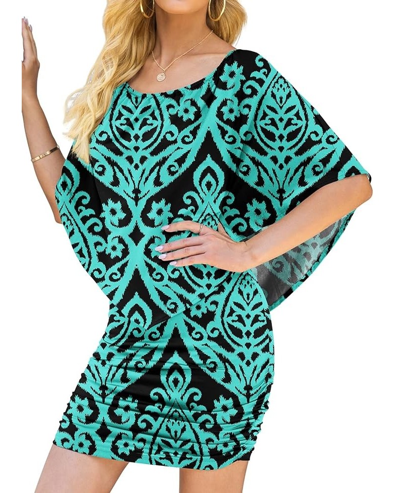 Women Off The Shoulder Ruffle Bodycon Club Party Mini Dress Floral Black Green $11.76 Dresses