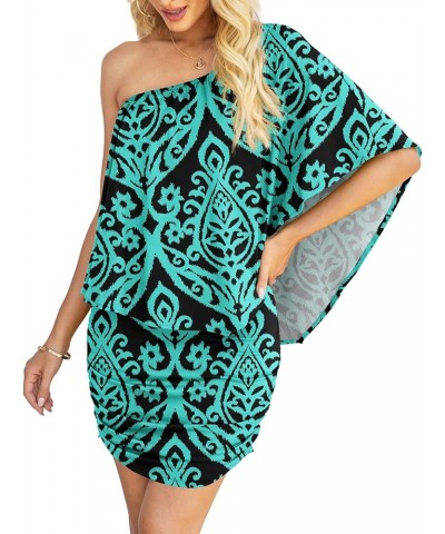 Women Off The Shoulder Ruffle Bodycon Club Party Mini Dress Floral Black Green $11.76 Dresses