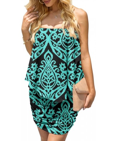 Women Off The Shoulder Ruffle Bodycon Club Party Mini Dress Floral Black Green $11.76 Dresses