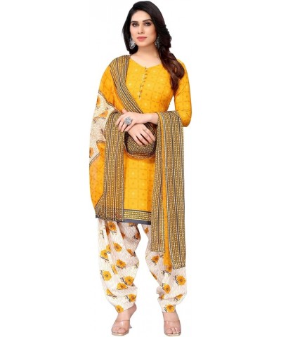 Fully Stiched New Punjabi Style Salwar Suit of Crepe Fabric with Chiffon Dupatta for Women Yellow!.52 $20.42 Suits