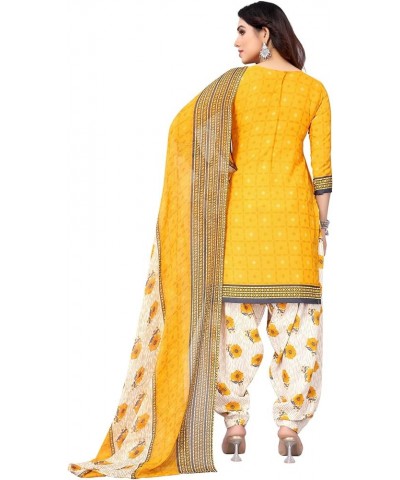 Fully Stiched New Punjabi Style Salwar Suit of Crepe Fabric with Chiffon Dupatta for Women Yellow!.52 $20.42 Suits