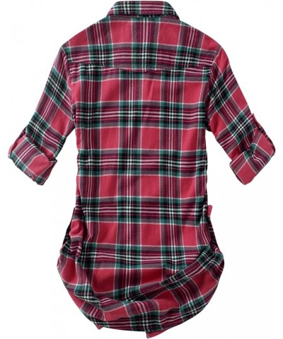 Women's Long Sleeve Flannel Plaid Shirt 2021 Checks14 $11.07 Blouses