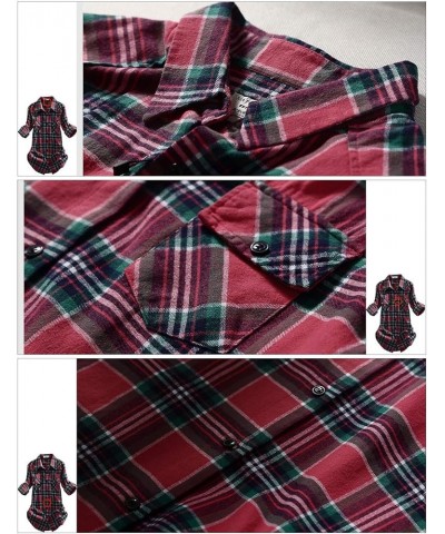 Women's Long Sleeve Flannel Plaid Shirt 2021 Checks14 $11.07 Blouses