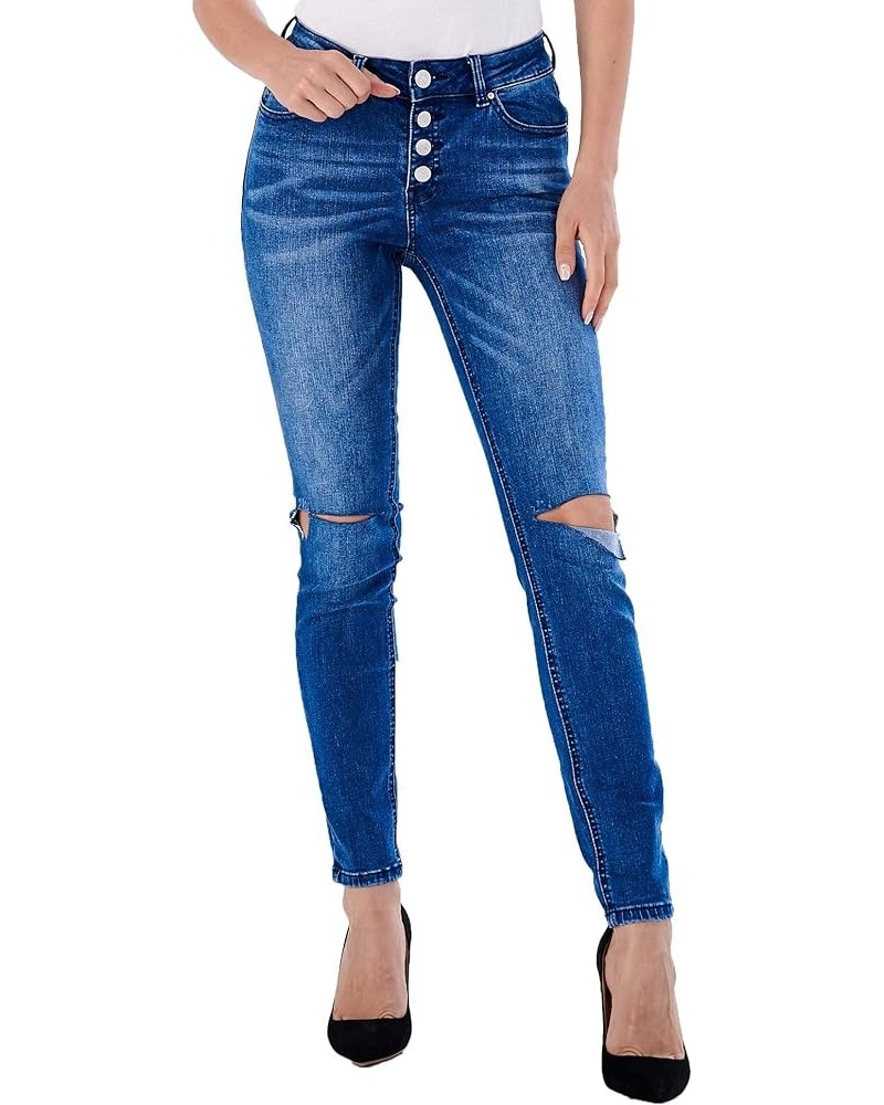 Women's Ripped Boyfriend Jeans Stretch Distressed Jeans Capri Mom Jean with Hole 20210 $25.19 Jeans