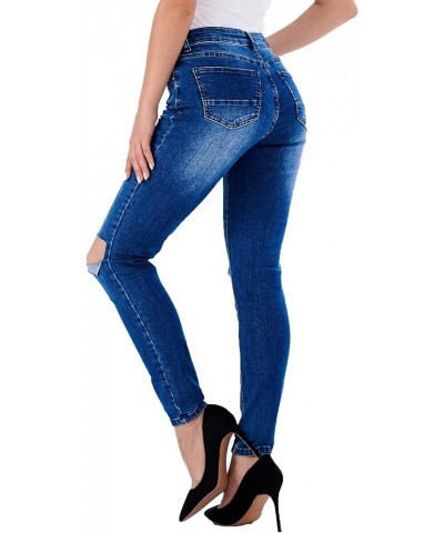 Women's Ripped Boyfriend Jeans Stretch Distressed Jeans Capri Mom Jean with Hole 20210 $25.19 Jeans