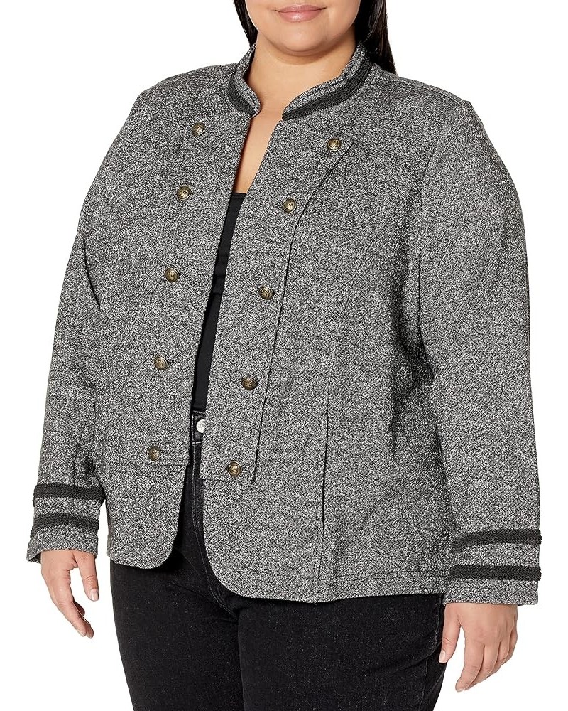 Women's Plus Size Tommy X Gigi Hadid Open Front Band Jacket Black Multi $39.87 Jackets