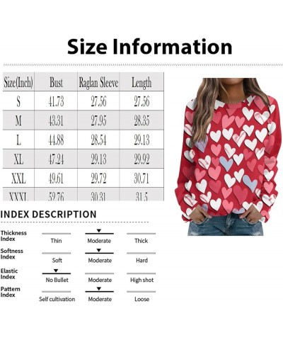 Women's Cute Heart Print Valentines Sweatshirt Slim Fit Long Sleeve Crewneck Pullover Sweaters Tops B-white $11.25 Socks