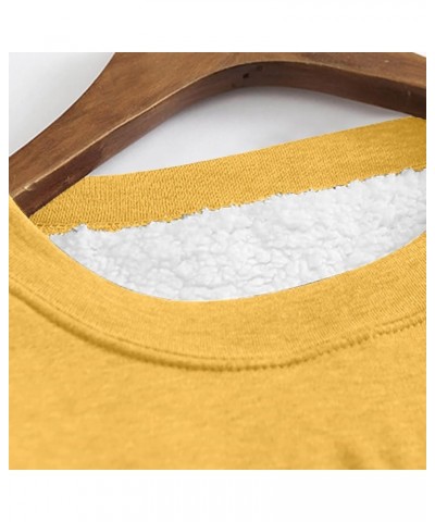 Women's Winter Warm Sherpa Lined Fleece Crewneck Sweatshirt Pullover Loungewear Long Sleeve Tunic Tops with Pockets Yellow $6...