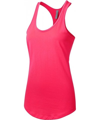 Womens Active Racerback Tank Top Soft Casual Sleeveless Workout Gym Yoga Tee Shirt Jersey 3hcd01_hot Pink $7.19 Activewear