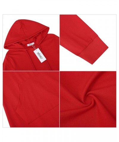 Women's Pullover Hooded Kangaroo Pocket Sweatshirt Casual Hoodie Dress Red37/Long Sleeve $11.90 Hoodies & Sweatshirts