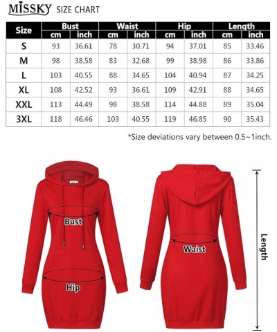 Women's Pullover Hooded Kangaroo Pocket Sweatshirt Casual Hoodie Dress Red37/Long Sleeve $11.90 Hoodies & Sweatshirts