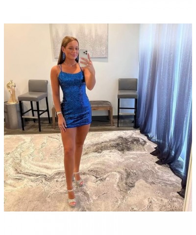 Short Tight Homecoming Dresses for Teens Sparkly Sequin Backless Mini Prom Cocktail Party Gowns Pink $26.09 Dresses