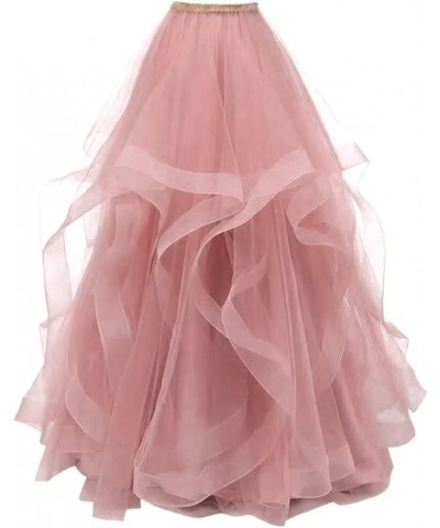 Women's Long Maxi High Waist Layered Tulle Skirts for Prom Party Night Out Floor Length Blush $29.69 Skirts