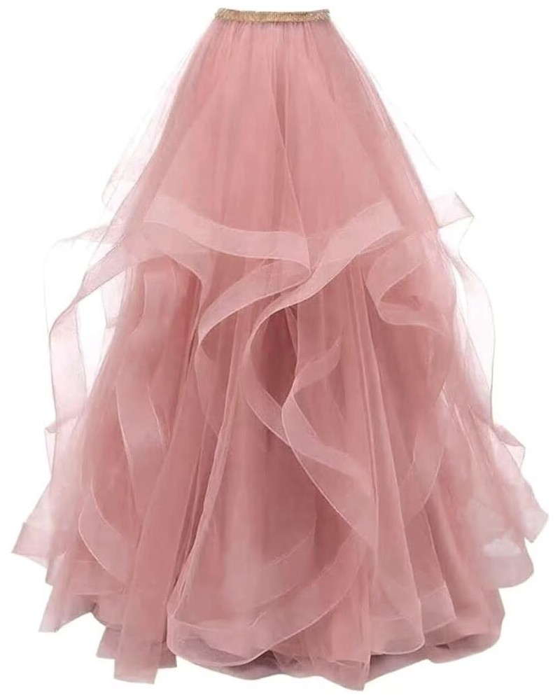 Women's Long Maxi High Waist Layered Tulle Skirts for Prom Party Night Out Floor Length Blush $29.69 Skirts