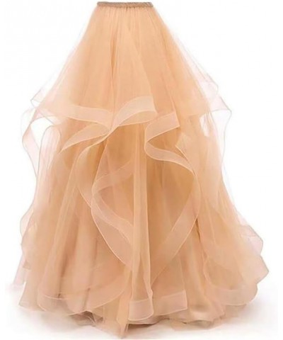 Women's Long Maxi High Waist Layered Tulle Skirts for Prom Party Night Out Floor Length Blush $29.69 Skirts