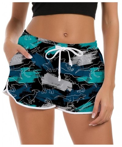 Women Quick Dry Swim Shorts Bottom Drawstring 3D Graphic Beach Boardshorts Casual Short Pants Painting $10.40 Swimsuits