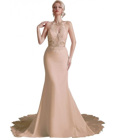 Elegant Beach Wedding Dresses for Bride Lace Applique Evening Dress Ball Gowns Vestidos de Novia 1994 Champagne $82.50 Dresses