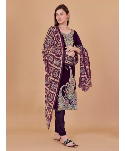 GJ Fashion Ready to Wear Indian Traditonal Designer Churidar Salwar Suit with Dupatta for Women Purple$15 $30.52 Suits