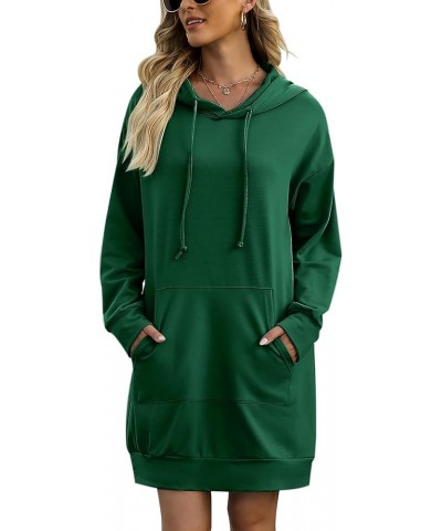 Women Halloween Christmas Hoodies Dress Casual Long Sleeve Oversized Sweatshirts Dress with Pocket S-deep Green $13.86 Hoodie...