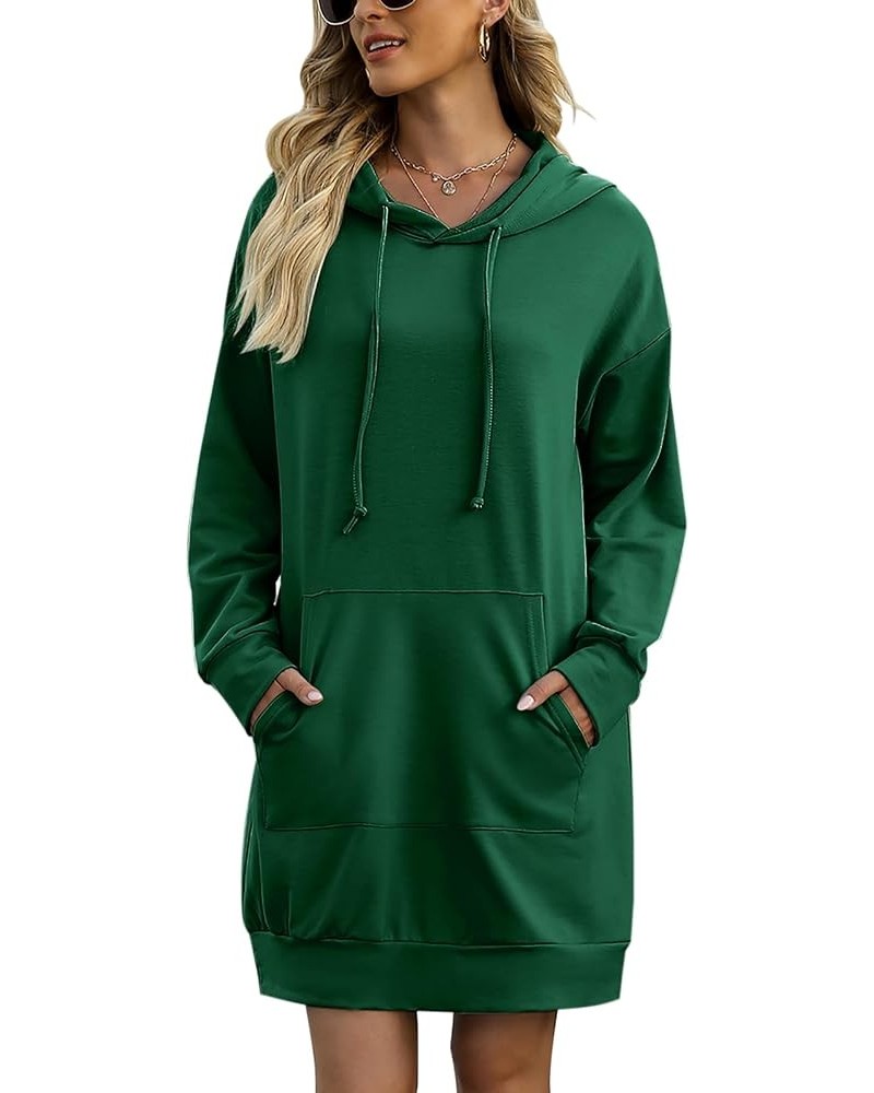 Women Halloween Christmas Hoodies Dress Casual Long Sleeve Oversized Sweatshirts Dress with Pocket S-deep Green $13.86 Hoodie...