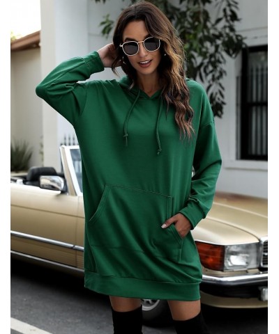 Women Halloween Christmas Hoodies Dress Casual Long Sleeve Oversized Sweatshirts Dress with Pocket S-deep Green $13.86 Hoodie...