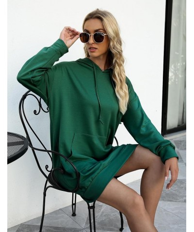 Women Halloween Christmas Hoodies Dress Casual Long Sleeve Oversized Sweatshirts Dress with Pocket S-deep Green $13.86 Hoodie...