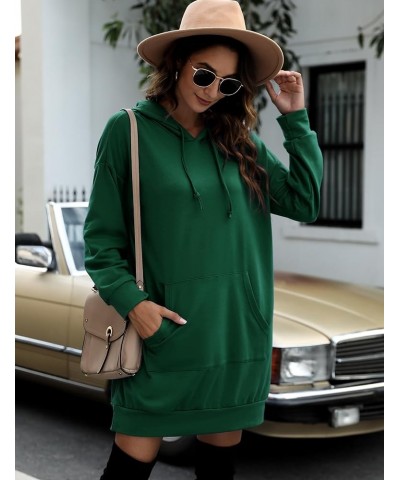 Women Halloween Christmas Hoodies Dress Casual Long Sleeve Oversized Sweatshirts Dress with Pocket S-deep Green $13.86 Hoodie...